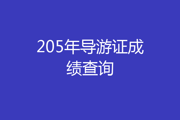 205年导游证成绩查询