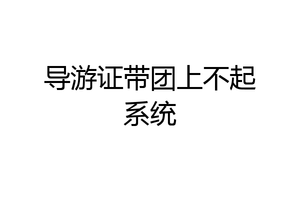 导游证带团上不起系统
