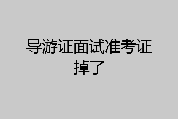 导游证面试准考证掉了