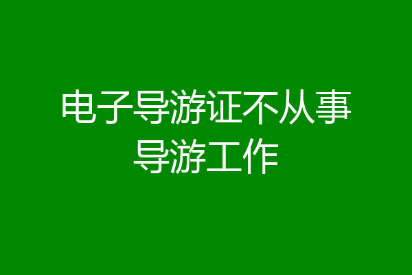 电子导游证不从事导游工作
