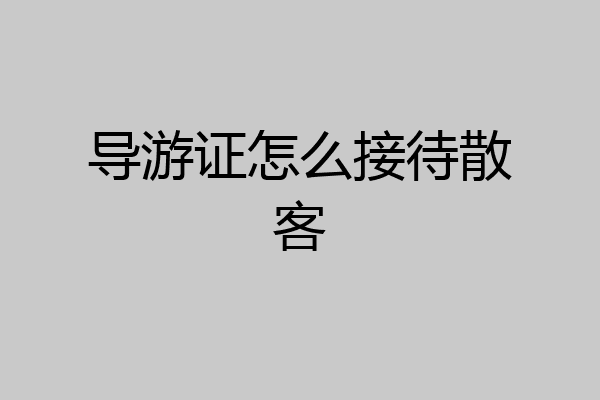 导游证怎么接待散客