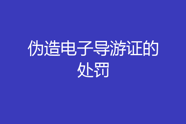 伪造电子导游证的处罚