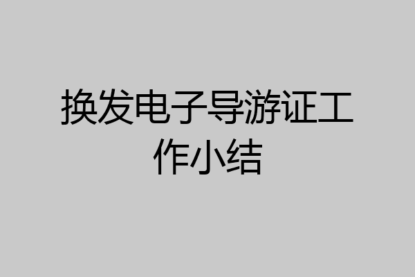 换发电子导游证工作小结