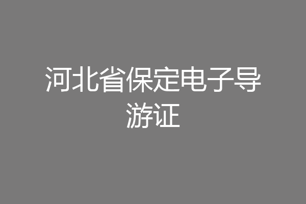 河北省保定电子导游证