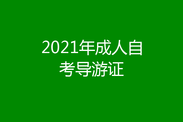 2021年成人自考导游证