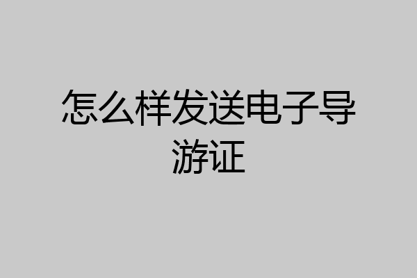 怎么样发送电子导游证