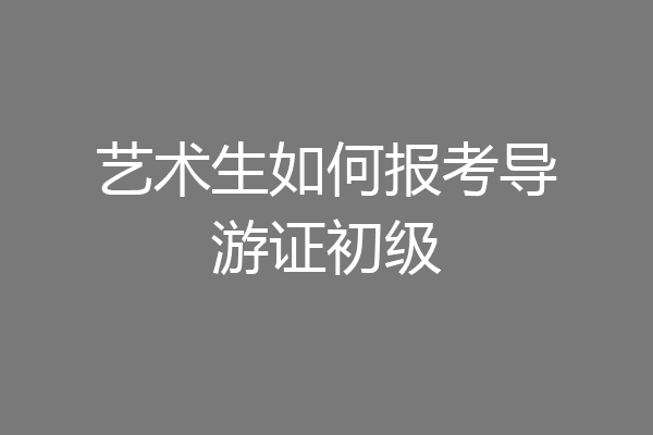 艺术生如何报考导游证初级