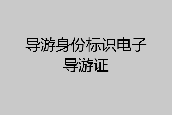 导游身份标识电子导游证