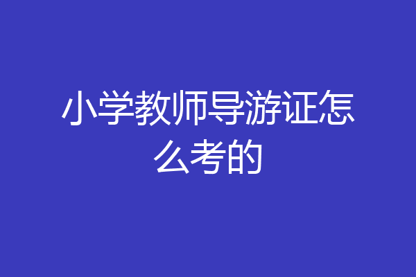小学教师导游证怎么考的