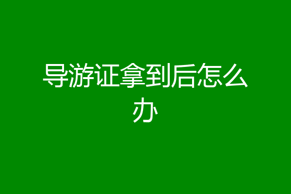 导游证拿到后怎么办