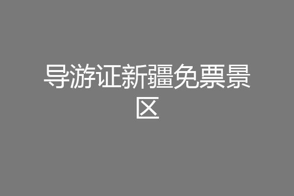 导游证新疆免票景区