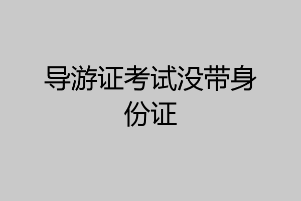导游证考试没带身份证