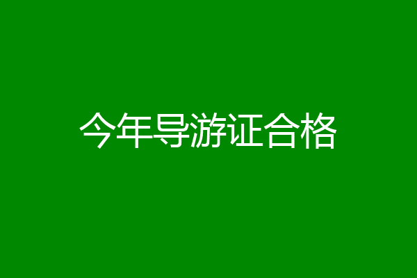 今年导游证合格