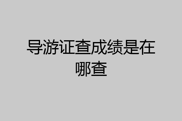 导游证查成绩是在哪查