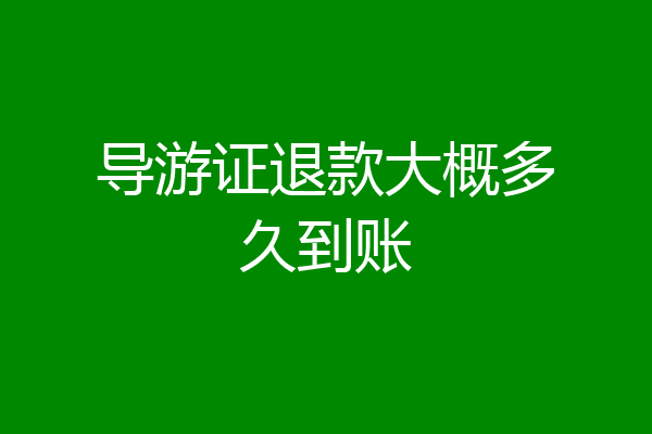 导游证退款大概多久到账