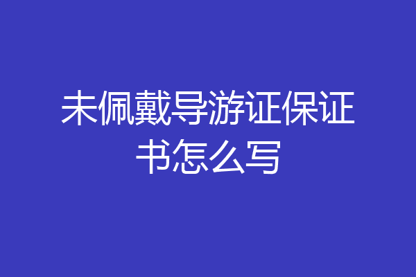 未佩戴导游证保证书怎么写