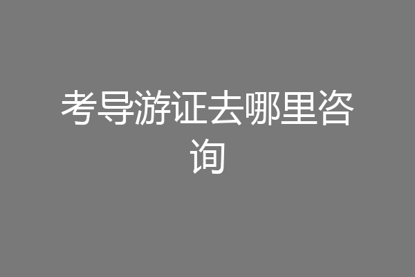 考导游证去哪里咨询