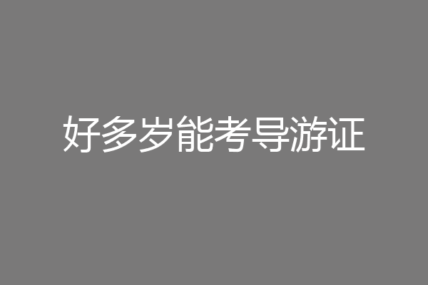 好多岁能考导游证