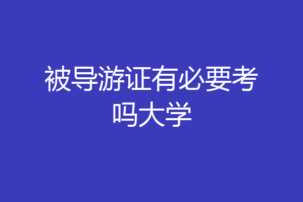 被导游证有必要考吗大学