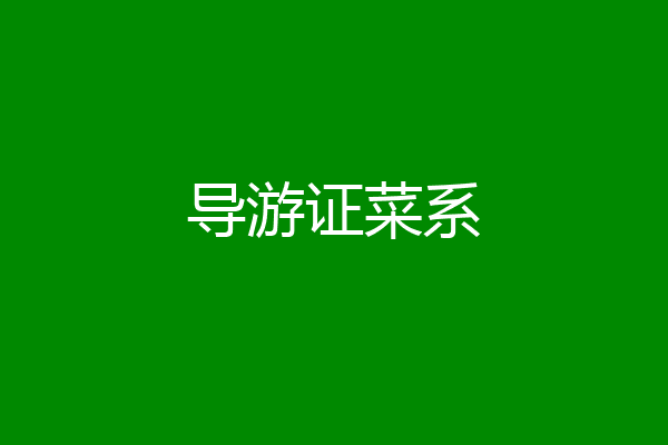 导游证菜系