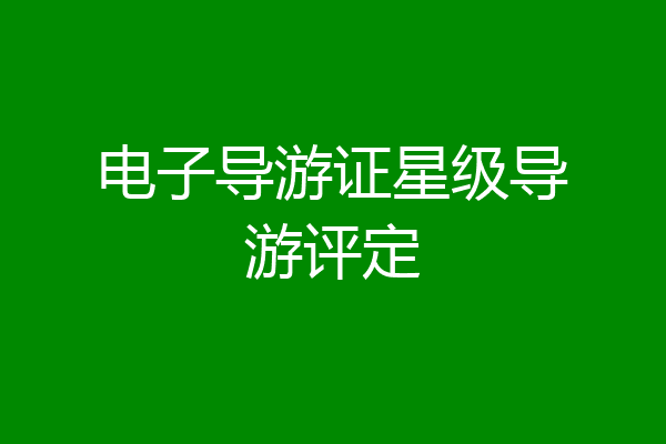 电子导游证星级导游评定