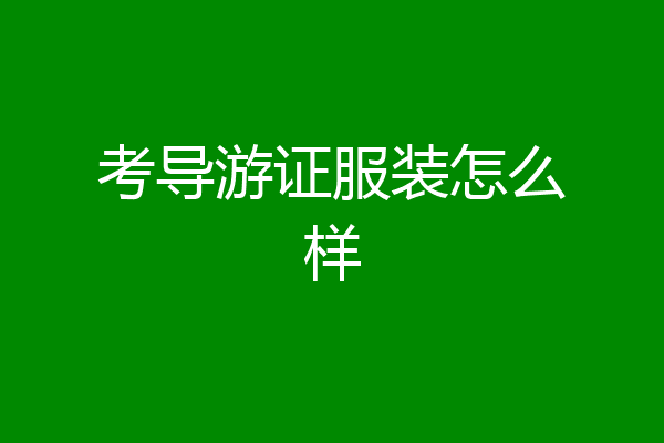 考导游证服装怎么样