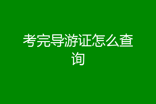 考完导游证怎么查询