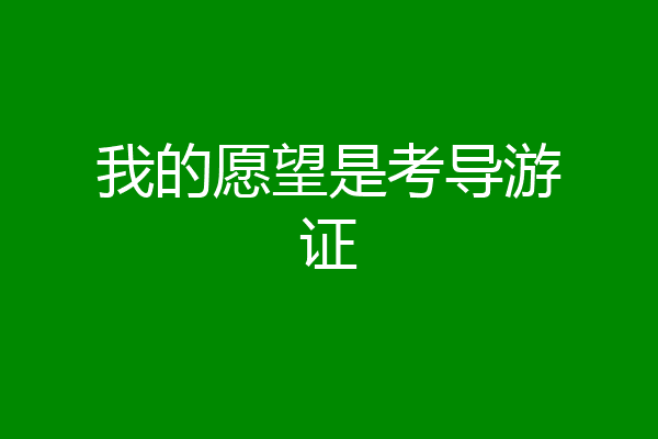 我的愿望是考导游证