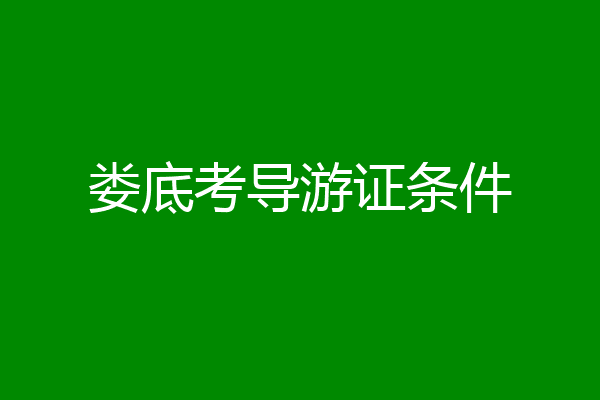 娄底考导游证条件