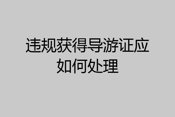 违规获得导游证应如何处理