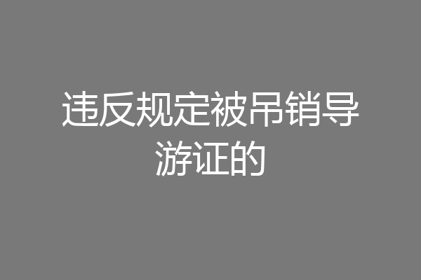 违反规定被吊销导游证的