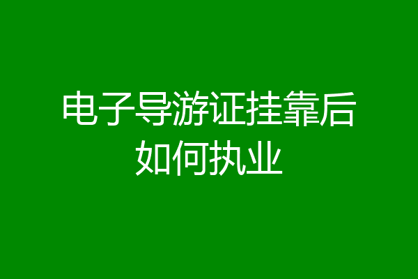 电子导游证挂靠后如何执业
