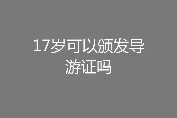 17岁可以颁发导游证吗