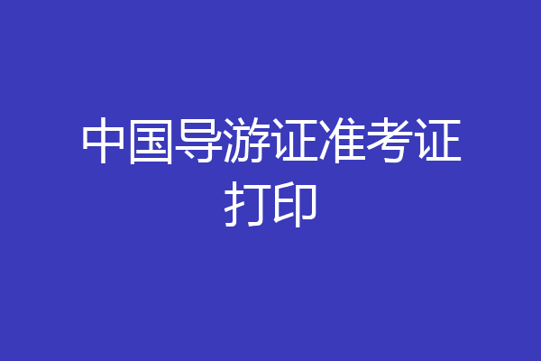 中国导游证准考证打印