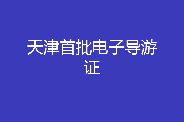 天津首批电子导游证