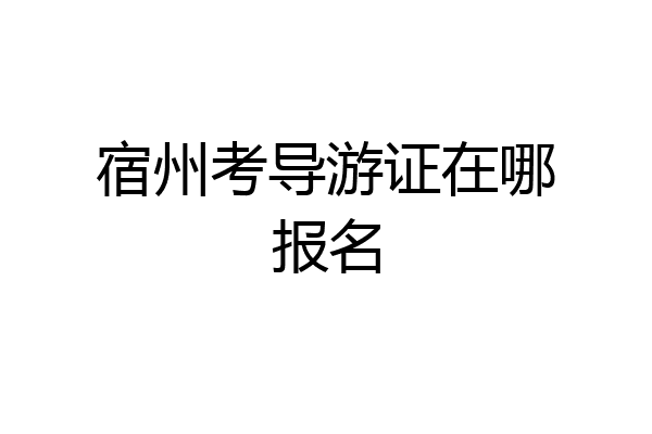 宿州考导游证在哪报名