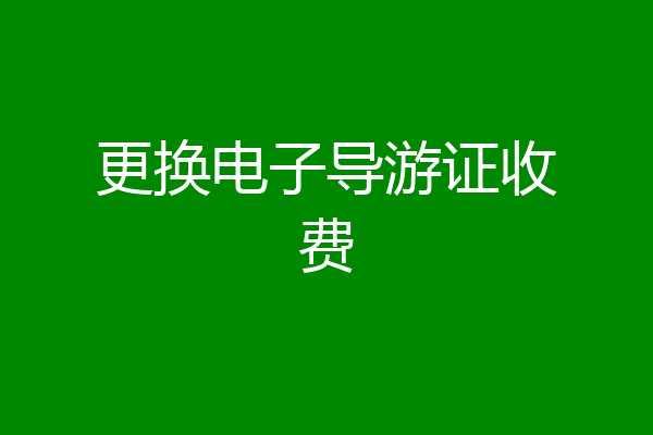 更换电子导游证收费