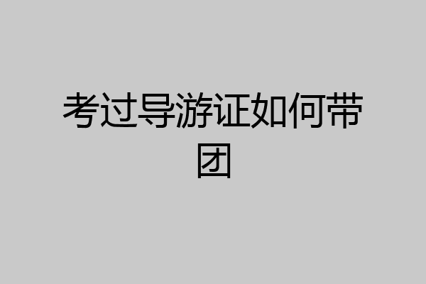 考过导游证如何带团