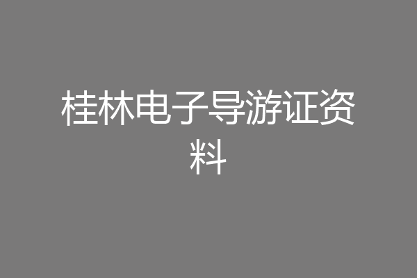 桂林电子导游证资料