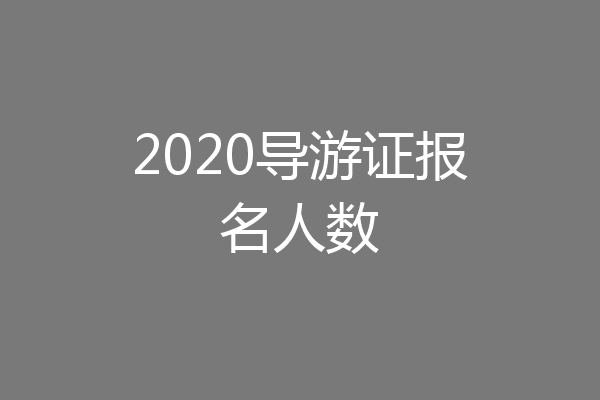 2020导游证报名人数