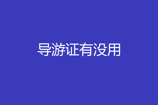 导游证有没用