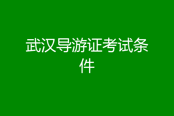 武汉导游证考试条件