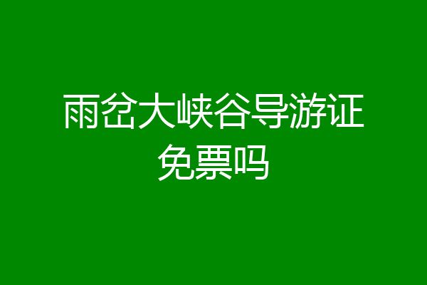 雨岔大峡谷导游证免票吗