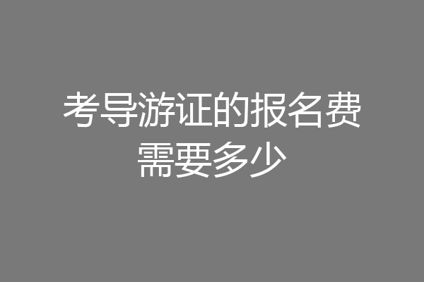 考导游证的报名费需要多少
