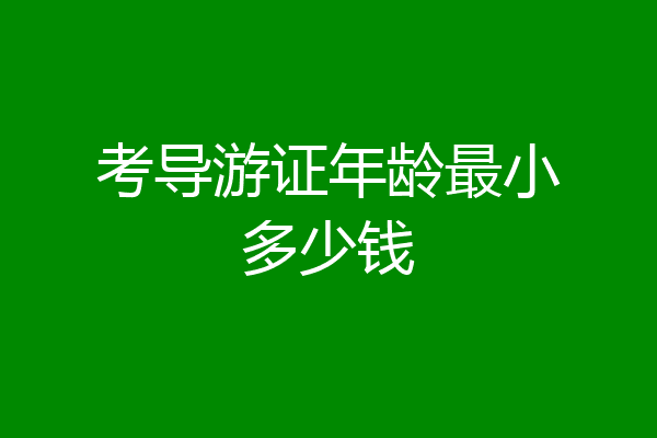 考导游证年龄最小多少钱