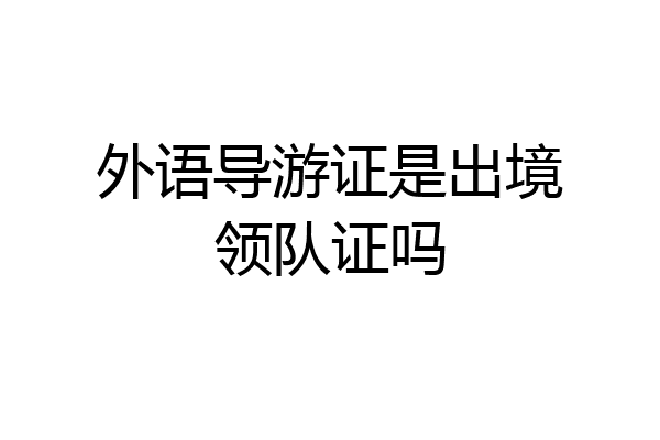 外语导游证是出境领队证吗