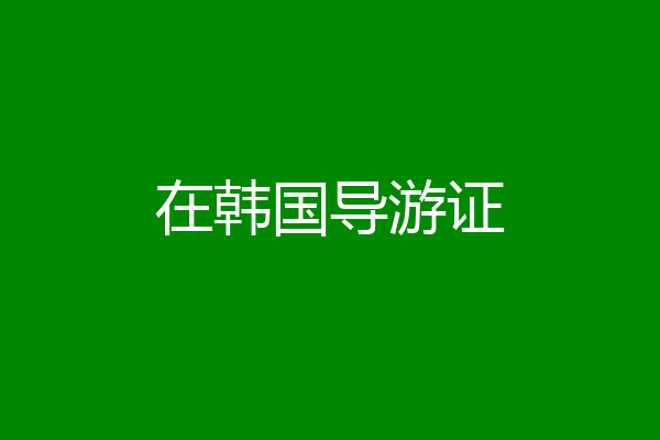 在韩国导游证