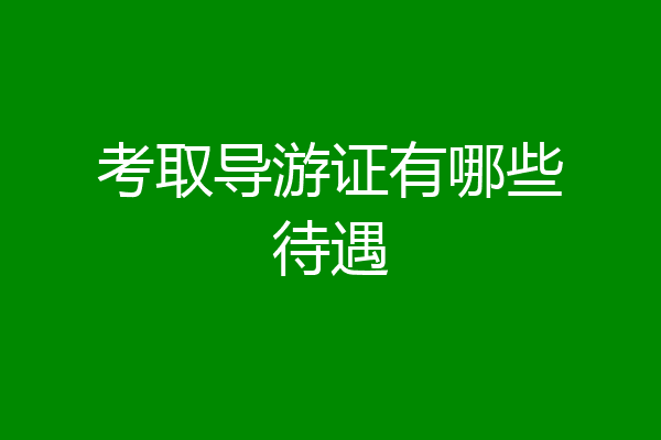 考取导游证有哪些待遇