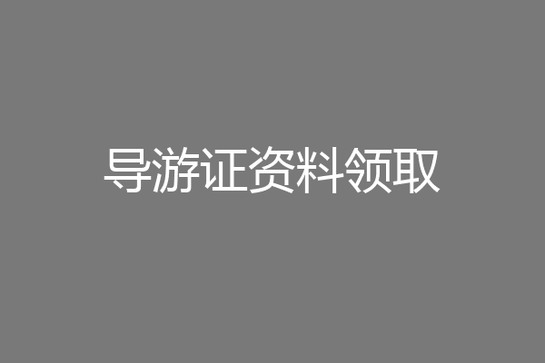 导游证资料领取