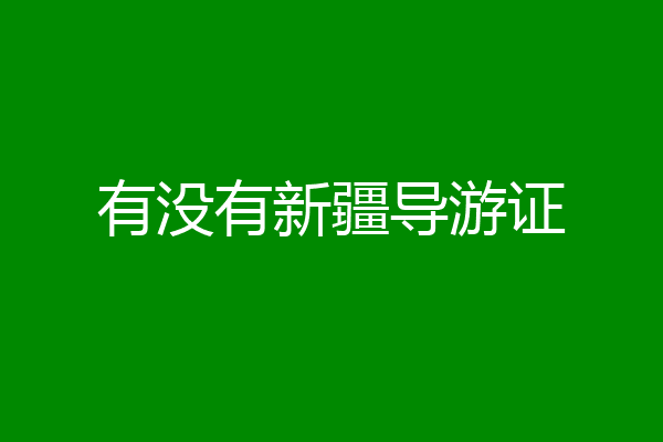 有没有新疆导游证